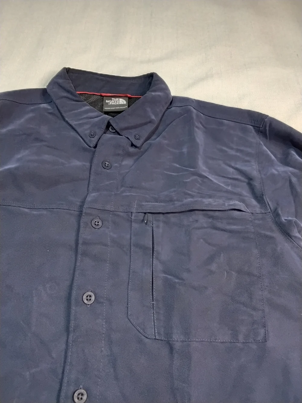 The North Face Men's Navy Blue Long-Sleeve Button-Down Shirt Sz M.